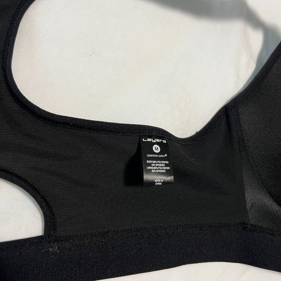 Layer 8 Womens Sports Bra Maximum Support Front Zip Qwick Dry Gym Black Size M - Picture 5 of 5
